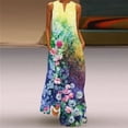 thumbnail image 4 of 2024 Vintage Print Women Sundress Summer Fashion V-neck Sleeveless Long Dress Elegant Ladies Maxi Dresses Femme Vestidos, 4 of 6