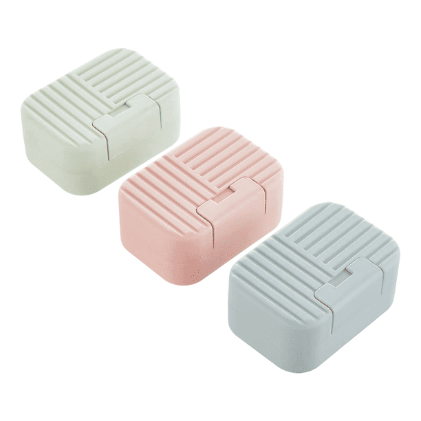 Paquete de 3 jaboneras, estuche de viaje para jabón, contenedor de viaje para jabón con tapa, caja de jabón, soporte para barra de jabón, jabonera de viaje