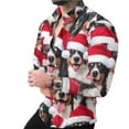 thumbnail image 2 of qolati Mens Christmas Shirts Casual Printed Long Sleeve Button Up Dress Shirt Male Winter Festival Shirts Santa Claus Party Hawaii Blouses Top, 2 of 8