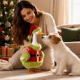 thumbnail image 5 of Christmas Porch Goose Outfit Red Tunic with Green Fluffy Trim and Matching Santa Hat Cute Holiday Decor for 23 Inch Front Porch Lawn Statue, 5 of 6