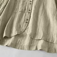 thumbnail image 4 of Njoeus Womens Tees, Women's Plain Button Up Collar T-Shirt Cotton Loose Long Sleeve Tunic Linen Shirts Dressy Blouses, 4 of 6