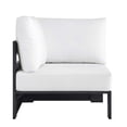 thumbnail image 3 of Modular Lounge Corner Chair, Gray White, Aluminum Metal, Outdoor Patio Balcony Cafe Bistro Garden Hospitality Restaurant, Modern Contemporary HB36556, 3 of 8