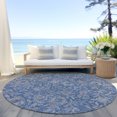 thumbnail image 6 of Addison Rugs Chantille Indoor/Outdoor Transitional Floral Denim Washable Round Rug, 8' x 8', 6 of 6