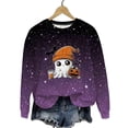 thumbnail image 2 of Heisall Womens Hoodies Halloween-themed Sparkling Print Round Neck Long Sleeve Fleece-lined Casual Sporty Fashion Sweatshirts, 2 of 9