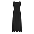 thumbnail image 4 of Liquidation d'Été 2025! Robe pour Femme Grande Taille, Liquidation de Robes d'Été pour Femmes, Robe Longue d'Été en Coton pour Femme à Col Rond Sans Manches, 4 of 5