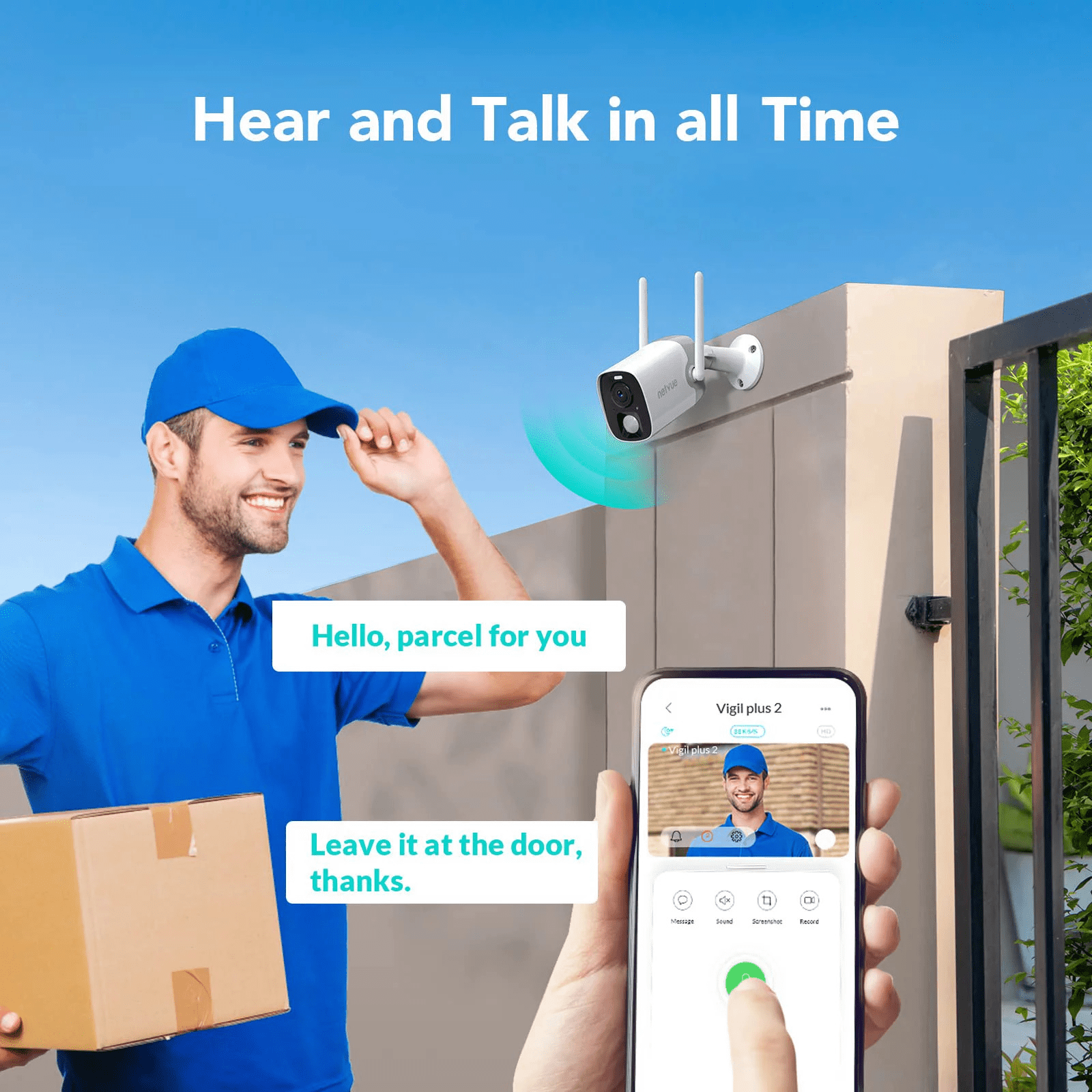 Netvue Outdoor Security Camera, 2K Surveillance Cameras Wireless Wifi Battery with AI - Only for 2.4GHz
