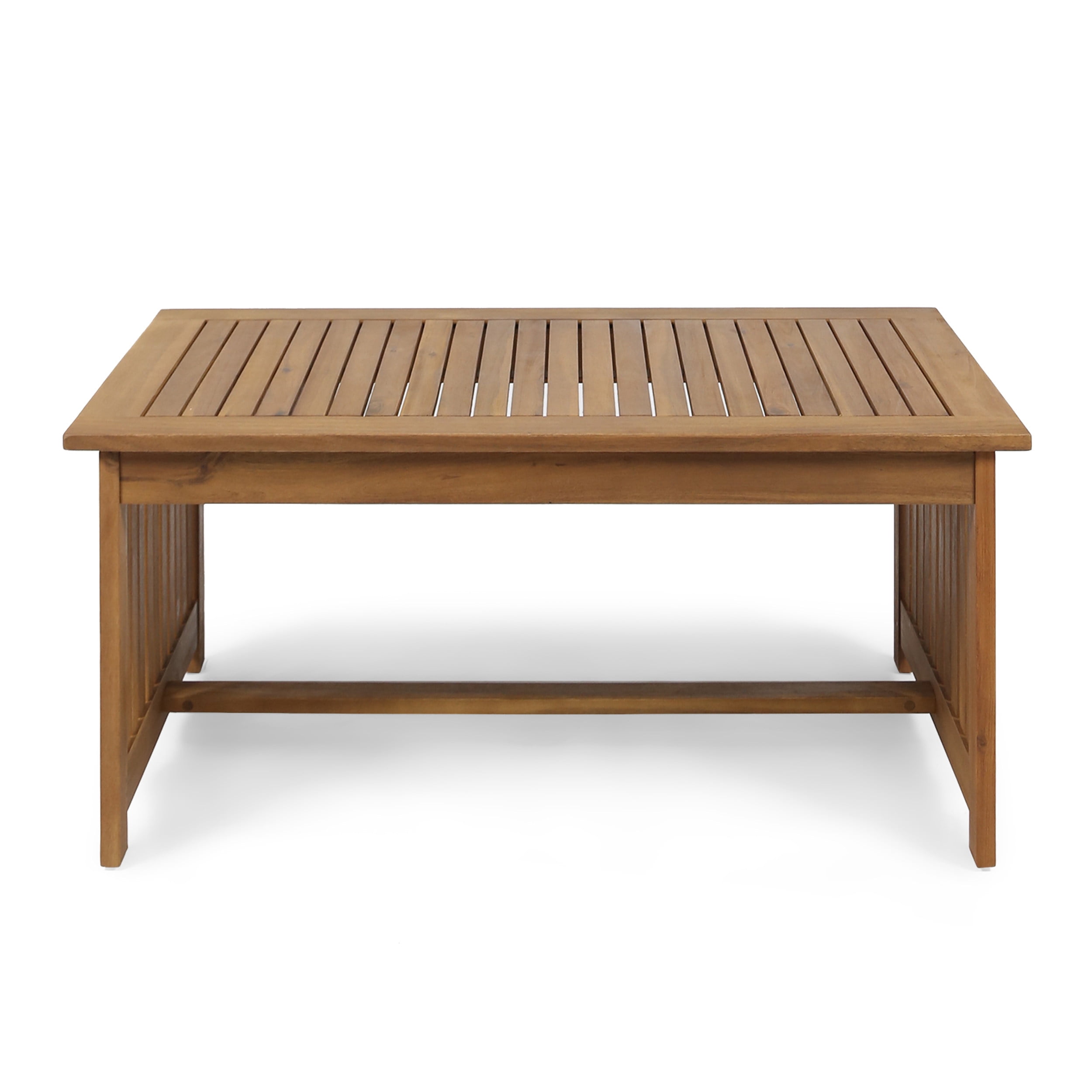 Outdoor Coffee Table, Solid Acacia Wood Center Table for Patio Garden, Teak