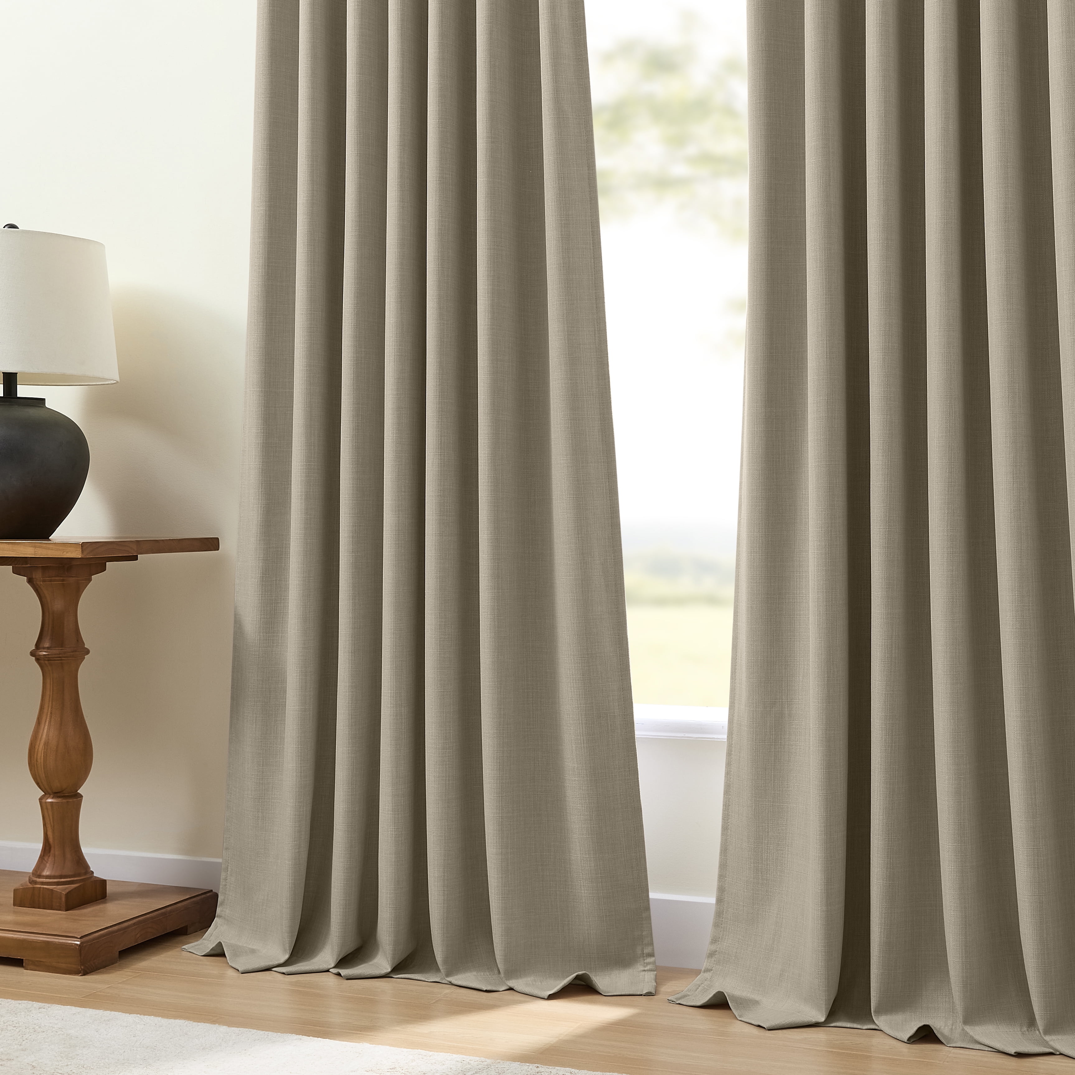 Muuphra Modern Linen Full Blackout Pinch Pleated Curtains for Bedroom Living Room,2 Panels,40"×84"