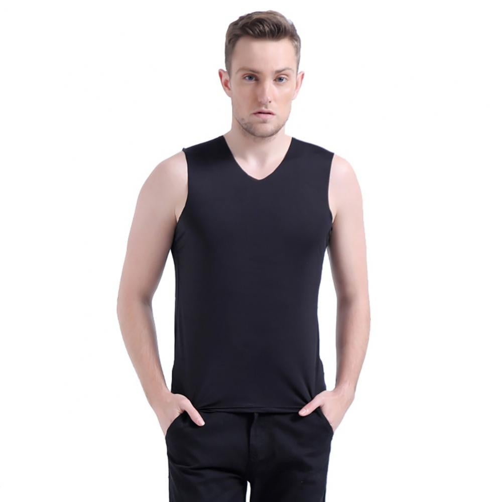 Mens Clothing T-shirts Sleeveless t-shirts Moschino Large Print Silk Top in Black for Men 