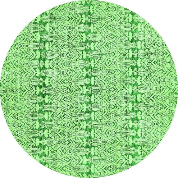 Ahgly Company Indoor Round Abstract Green Modern Area Rugs, 8' Round