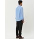 thumbnail image 5 of Camisa de vestir de oficina de manga larga con botones y cuello a cuadros en contraste de colores para hombre Azul claro S Unique Bargains, 5 of 6