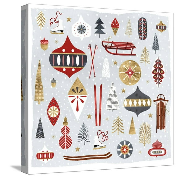 Art.com Christmas Chalet IV Stretched Canvas Print Wall Art by Victoria Borges, 16" x 16"