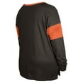 thumbnail image 3 of Women's New Era Brown Cleveland Browns Plus Size Lace-Up Notch Neck Long Sleeve T-Shirt, 3 of 3
