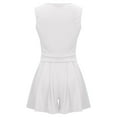 thumbnail image 4 of Babysbule Womens Fall Plus Top Sets Outfit Women's Casual Fashion Summer V-Neck Pleated Loose Tank short Two Piece Pants Set, 4 of 5