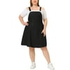 MODA NOVA Juniors' Plus Size Suspender Skirt Patch Pocket Side Button Denim Overall Dress