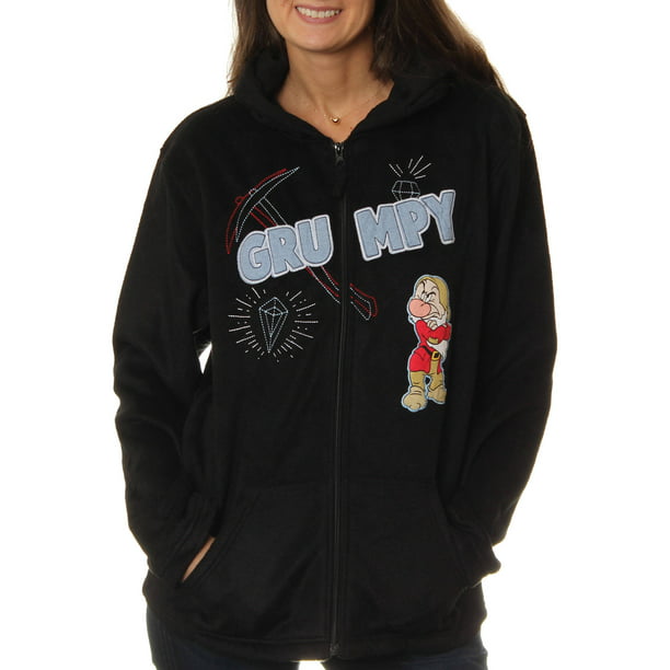 Disney - Women's Grumpy Plush Fleece Full Zip Hoodie - Walmart.com ...