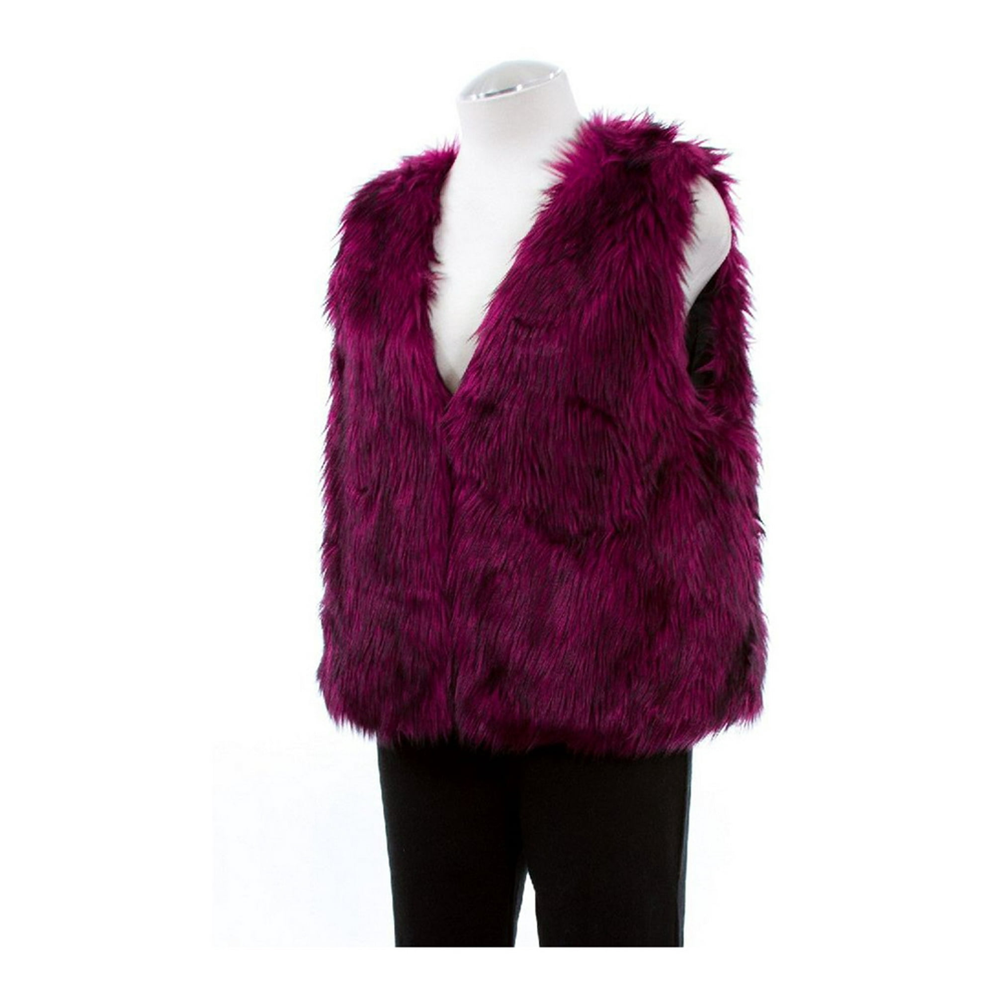 Safari Womens By Imposter Faux Fur Sweater Vest, Purple, Medium | Walmart  Canada