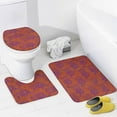 thumbnail image 4 of Tigers - Purple And Orange Shower Curtain Bathroom Sets Toilet Lid Rug, Bath Mat And Contour Mat, Shower Curtain 4Pcs, 4 of 6