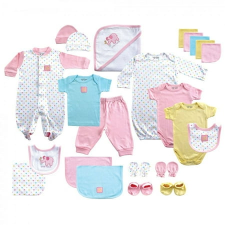 UPC: 0660168070880 | Luvable Friends Baby Girl Layette Gift Cube Pink Elephant 0-6 Months
