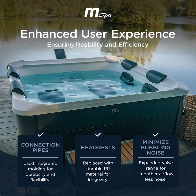 MSpa Oslo Energy-Efficient Portable Spa, 6 Person Squared Hot Tub