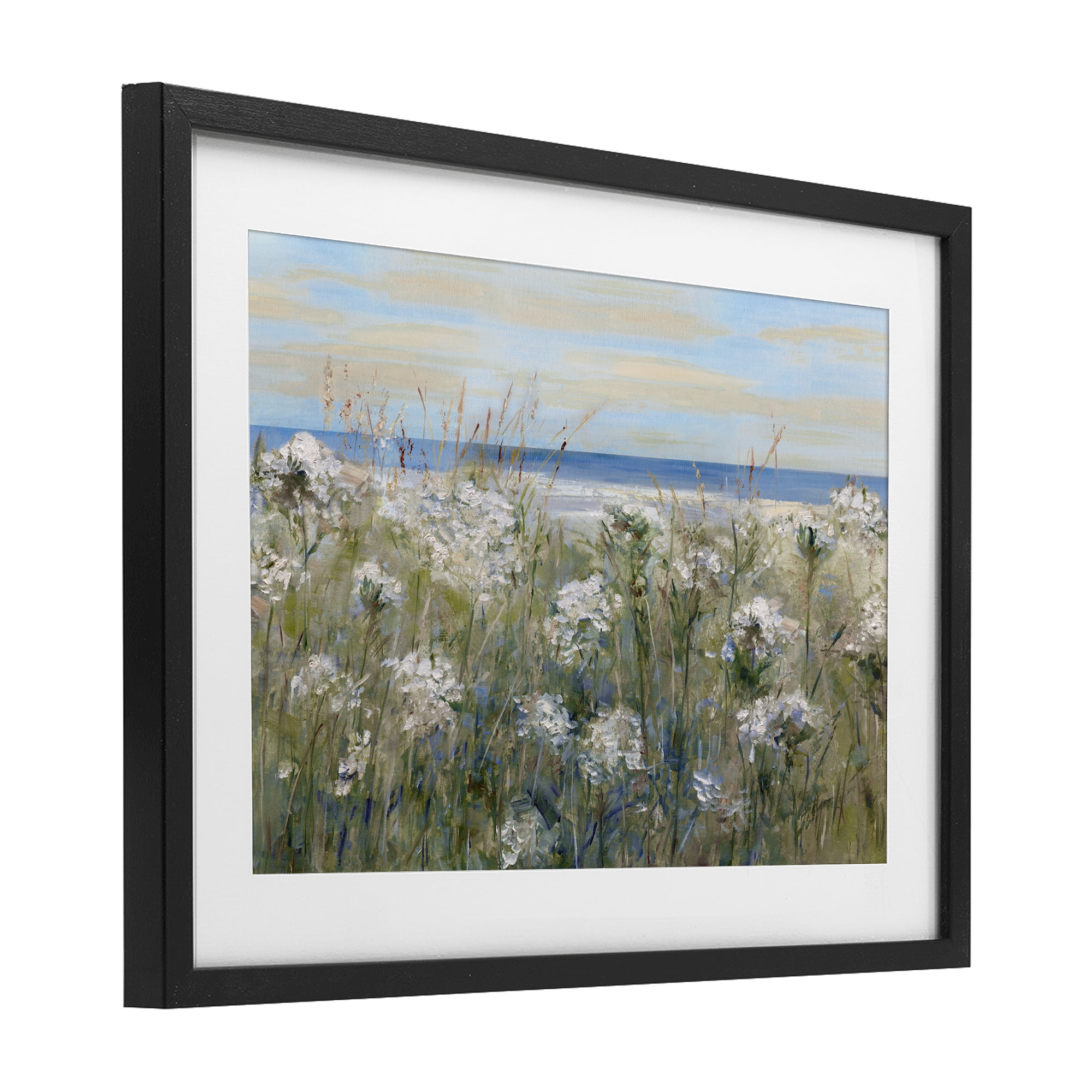 Stupell Industries Impressionist Seaside Meadow Black Framed Print Under Glass, design by Sally Swatland