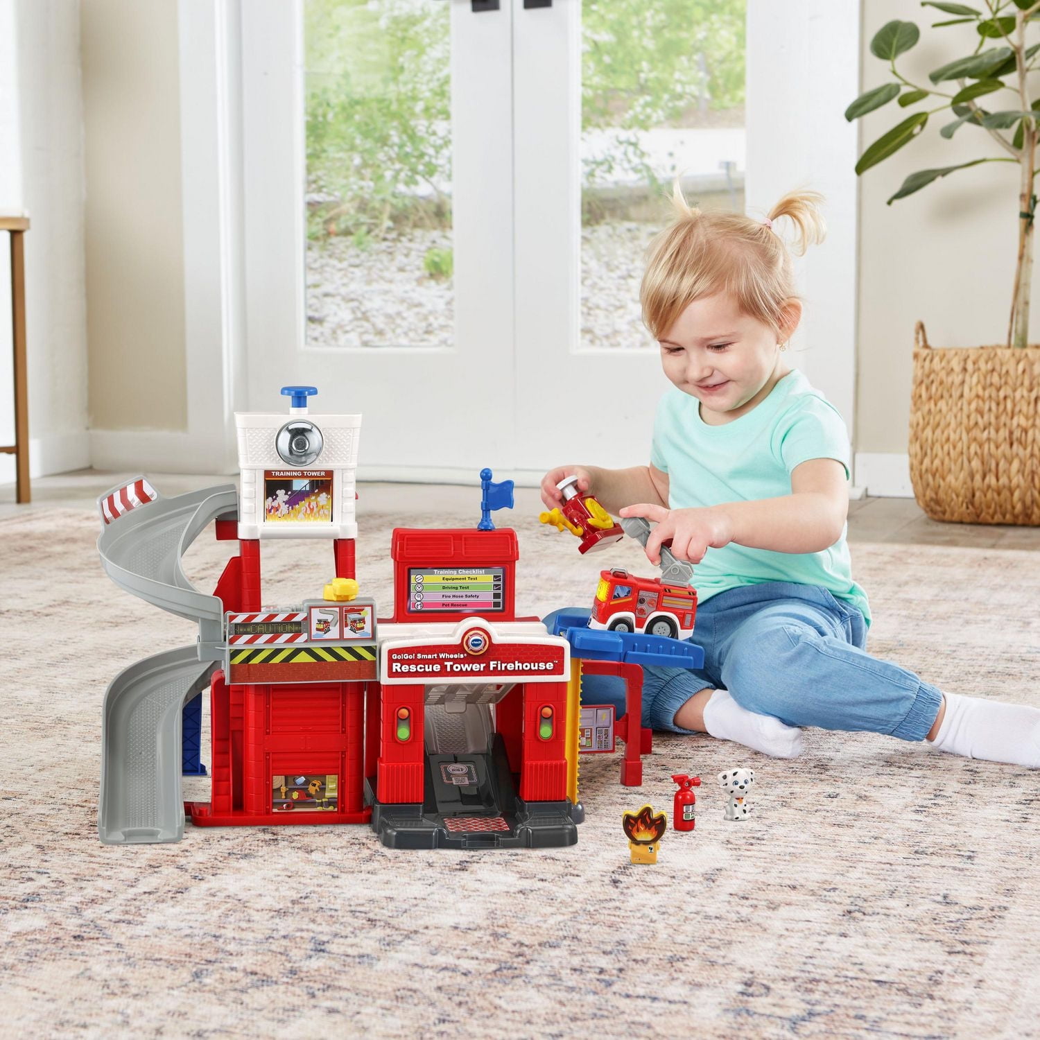 VTech® Go! Go! Smart Wheels® Rescue Tower Firehouse™ Track Set & 4 Play Pieces - English Version, 1.5+ Years