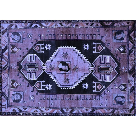 Ahgly Company Indoor Rectangle Persian Blue Traditional Area Rugs, 5' x 8'