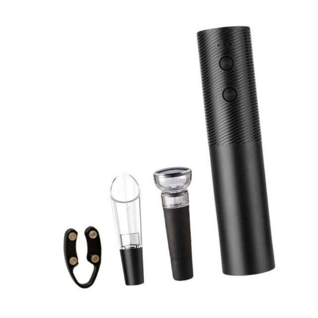 veasfak Electric Wine Opener Corkscrew Remover Barware Kitchen Tools Sturdy Rechargeable Black