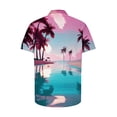 thumbnail image 5 of ZCFZJW Hawaiian T-Shirts for Men Casual Tropical Printed Summer Short Sleeve Button Down Cool Shirts Loose Regular Fit Beach Vacation Tees Tops 2025 Clothes Pink#01 M, 5 of 5