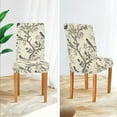 thumbnail image 3 of Yayeee 4 Pack Dining Chair Covers Stretch Parson Chairs Slipcovers Seat Protector, Beige Birds, 3 of 6