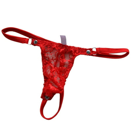 

iOPQO Intimates period underwear for women Men s y Lingerie Underwear Lace Mesh G-string Thongs Panties Briefs Red M