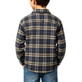 thumbnail image 7 of BLVB Boys Girls Plaid Button down Shirts Toddler Kids Long Sleeve Casual Western Shirts with Chest Pocket 2-15 Years(Black,7-8Years), 7 of 7