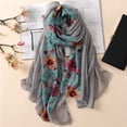 thumbnail image 4 of Anvazise Embroidered Flower Scarf Cotton Women Long Wrap Bandana Scarves Girl Shawl Gift Pink, 4 of 13