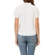 thumbnail image 3 of Blusa casual de manga corta con cuello fruncido para mujer INSPIRE CHIC, espalda con abertura, color blanco, 3 of 5