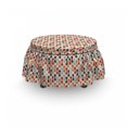 thumbnail image 3 of Colorful Ottoman Cover, Vertical Abstract Form, 2 Piece Slipcover Set with Ruffle Skirt for Square Round Cube Footstool Decorative Home Accent, Standard Size, Multicolor, by Ambesonne, 3 of 5