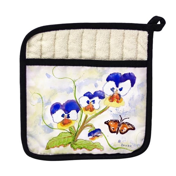 Betsy Drake PT209 Pansies Pot Holder