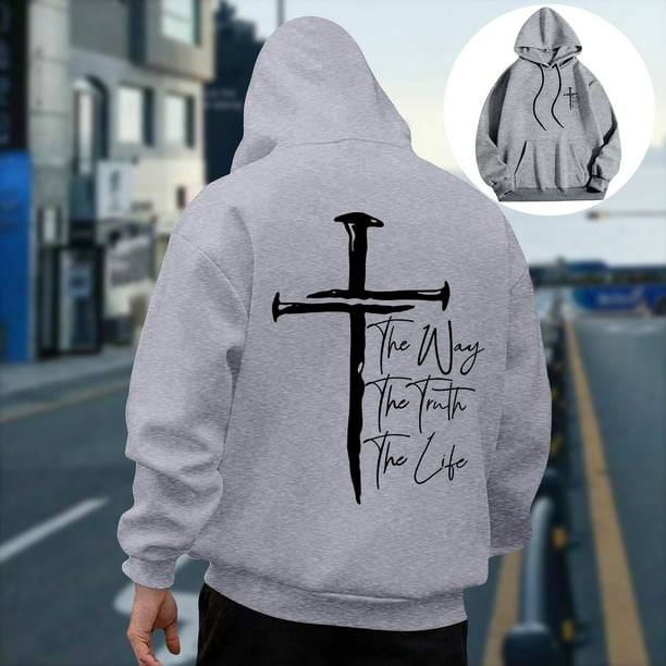 WILLBEST Sudaderas Deportivas para Hombre, Sudadera Informal con Capucha y Diseño Estampado De Dios para Hombre, Jersey De Manga Larga, Ropa Cómoda para Uso Diario Chica