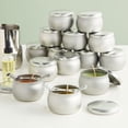 thumbnail image 2 of 24 Pack Small Candle Tins for Candle Making, Metal Jars with Lids (Silver, 3 x 2 In), 2 of 7