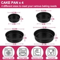 thumbnail image 2 of Cak Pan St of 4 (4 inch/6 inch/8 inch/9½ inch), Nonstick Round Baking Cak Pans for Tir Birthday Wdding Cak, Stainlss Stl Cor & Non-Toxic Coating, 2 Inch Dp (Black), 2 of 7