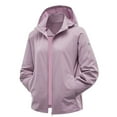 thumbnail image 2 of EchfiProm Womens Windbreaker Jacket Lightweight Hot Pink Cycling Hooded Waterproof Zip-up Coat, 2 of 9