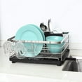thumbnail image 2 of Dish Drying Rack Steel Dish Drainer w/Utensil Holder Removable Drainer Tray, 2 of 7