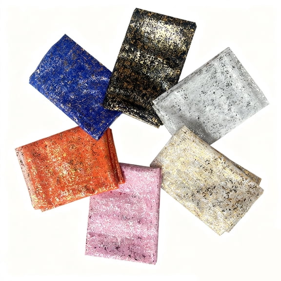 Set Of 1 Gold-Embossed Table Flag And 1 Chiffon Glittering Tablecloth, Perfect For Adding Elegant Shimmer To Dining Tables, Party Wedding Festival Decorations