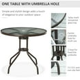thumbnail image 3 of Outdoor Dining Set for 4 with Umbrella | Suitable for Patio, Deck & Garden Use | Breathable Mesh Seats on Folding Steel Chairs | Tempered Glass Table for Outdoor Entertaining, 3 of 6
