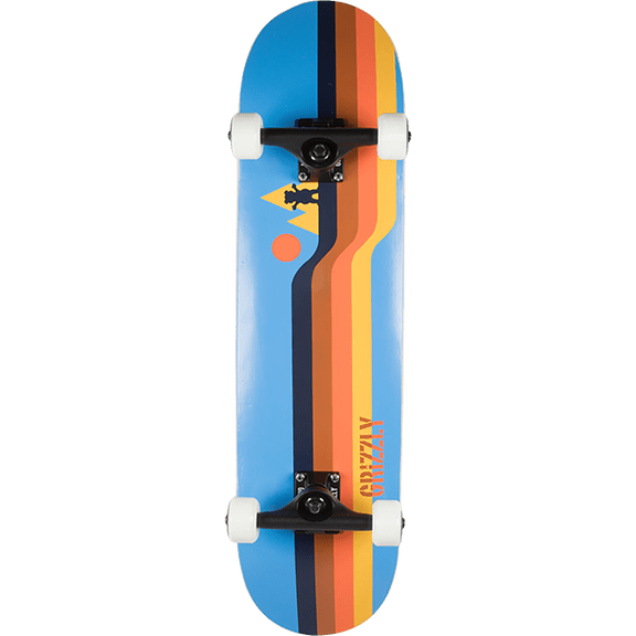 Grizzly Griptape Retro Lines Complete Skateboard 7.5 Blue