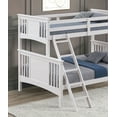 thumbnail image 3 of White Twin Over Full Bunk Bed - Solid Wood Transitional Design w/ Angled Ladder, Bedroom Furniture. Secure & Stylish, Easy Assembly, 3 of 5