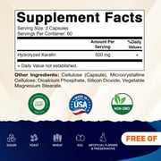 Vitamatic Hydrolyzed Keratin 500mg per Serving - 120 Vegetarian Capsules - Keratin Supplements for Healthy Hair Skin & Nails for Adults