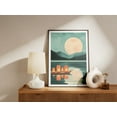 thumbnail image 2 of Moonlit River Lanterns Poster Japanese Style Art Print Asian Decor Peaceful Night Scene Calm Water Lantern Festival Floating Lights Serene, 2 of 3