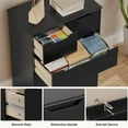 thumbnail image 5 of Aiho Dresser with 5 Drawers, Wood Tall Chest, Built-in Handle Drawers for Bedroom, Home, Living Room - Black, 5 of 11