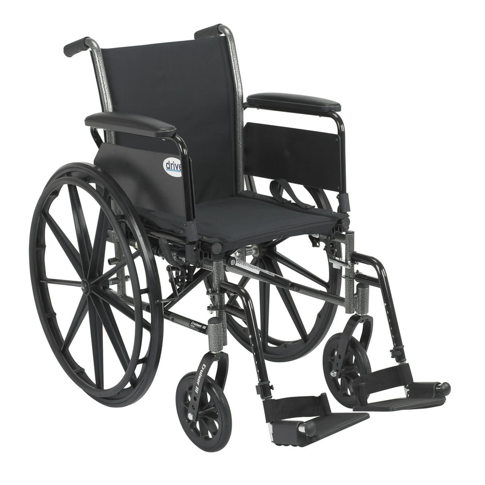Drive Medical Cruiser III Light Weight Wheelchair with Flip Back