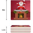 thumbnail image 3 of RYLABLUE Merry Christmas Santa Claus Set of 6 Coaster for Drinks, Absorbent Ceramic Stone Coasters Cup Mat with Cork Base for Home Kitchen Room Coffee Table Bar Decor, 3 of 4